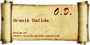Oravik Dalida névjegykártya